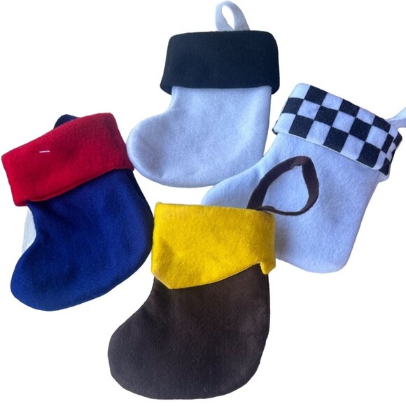 MIXED Lot of 4 NASCAR THEME Mini Christmas Stockings Multicolored 5.5" Tall - Picture 2 of 8